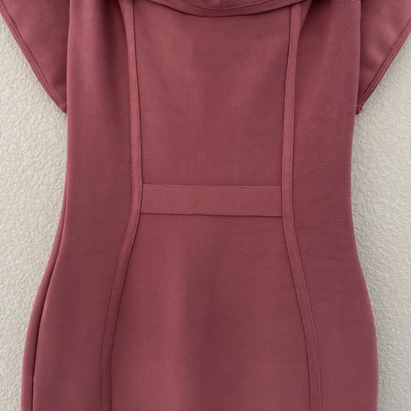 House of CB Danae Off Shoulder Bandage Dress Med Pink Bodycon Feminine Cocktail - Picture 10 of 13